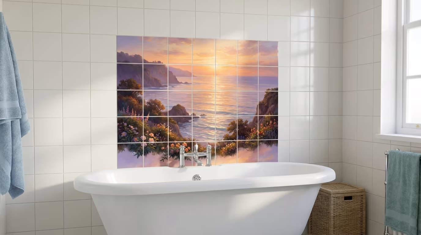 Evening Glories tile mural