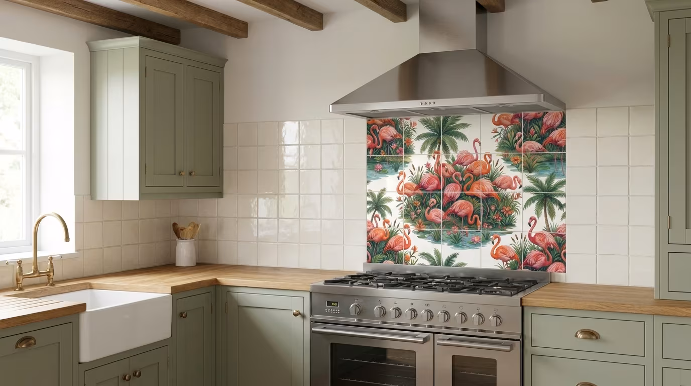 Flamingo Island - Tile Mural - Image 2