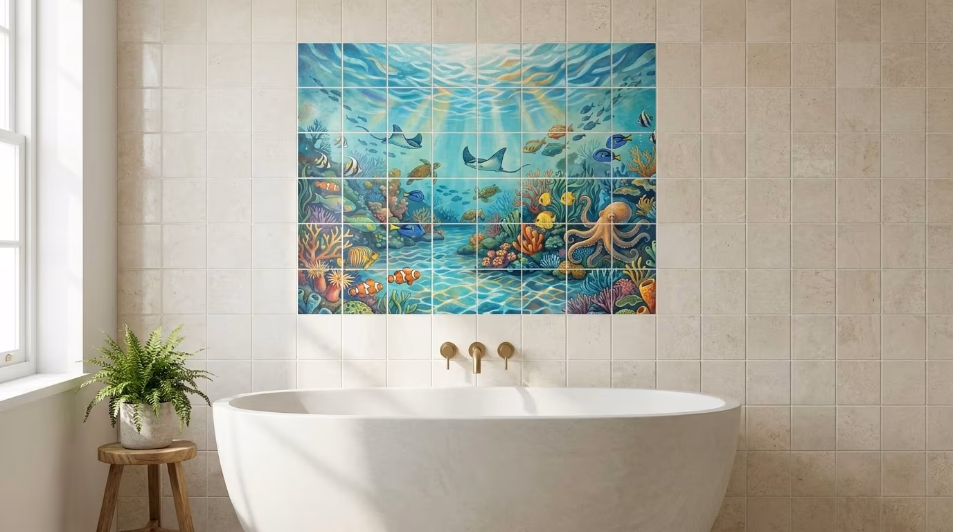 Flat Line - Tile Mural - Image 2