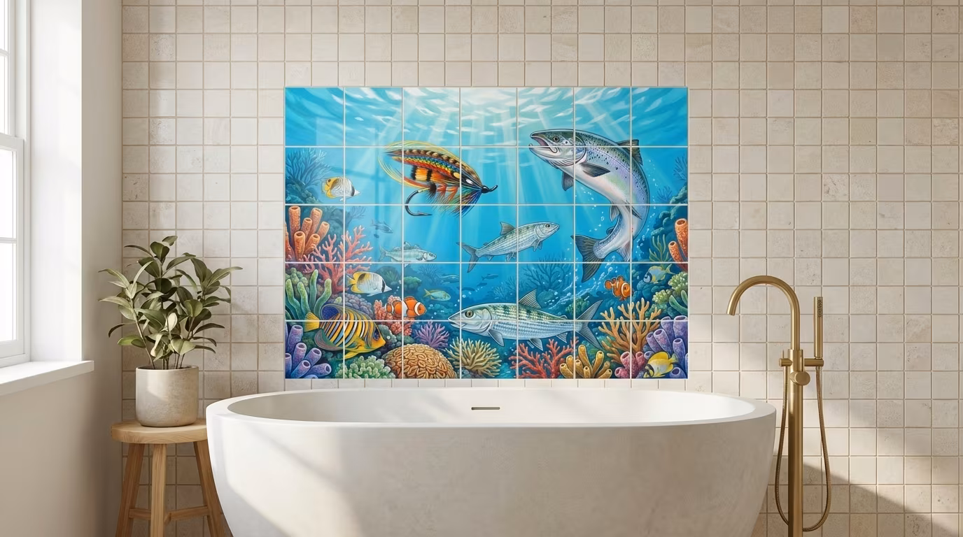 Fly Fish - Tile Mural - Image 2