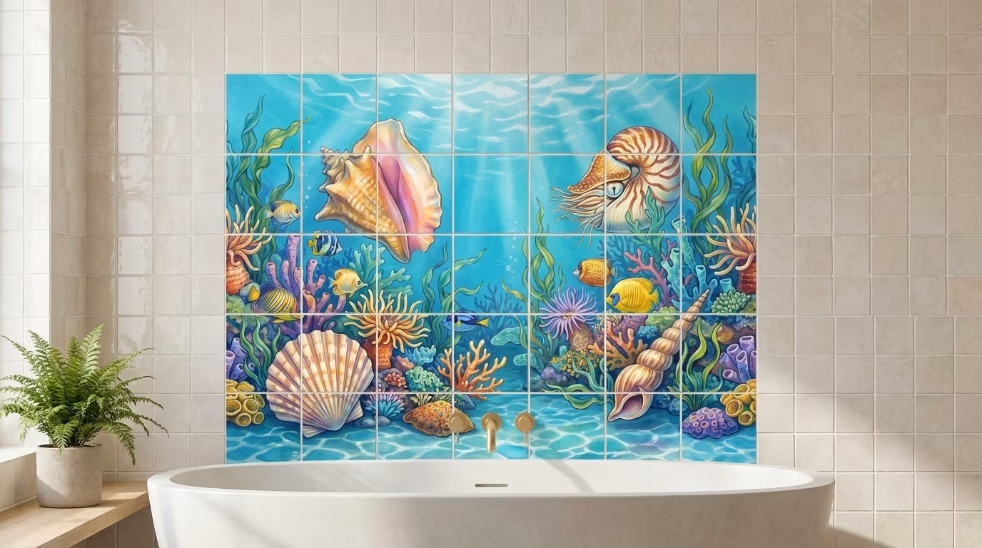 Four Shells - Tile Mural - Image 2