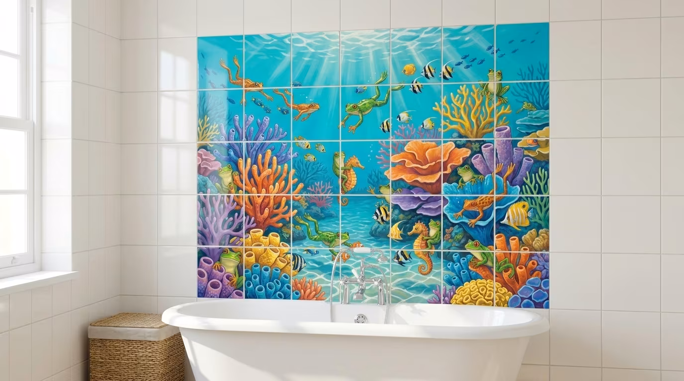 Frogs Gone Wild - Tile Mural - Image 2