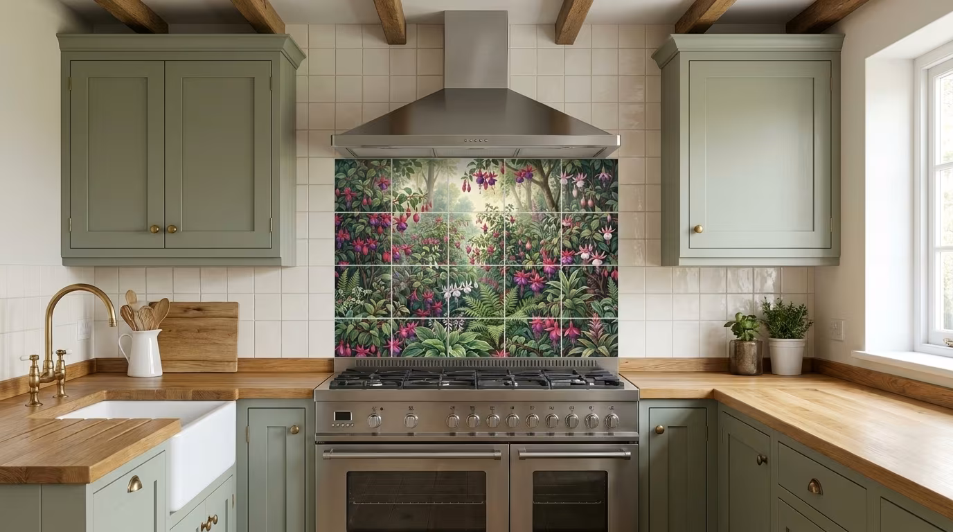 Fuchsias Flight - Tile Mural - Image 2