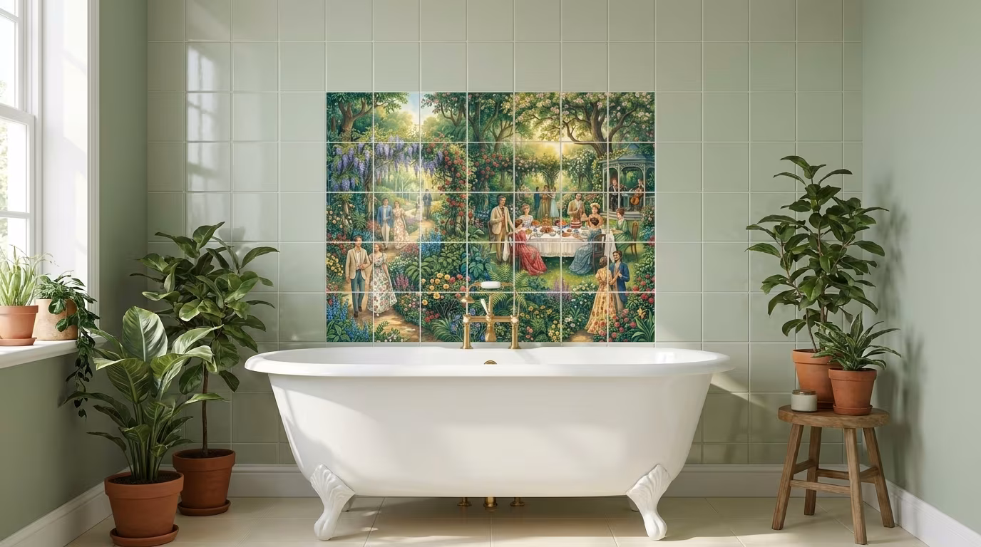Garden Party - Tile Mural - Image 2