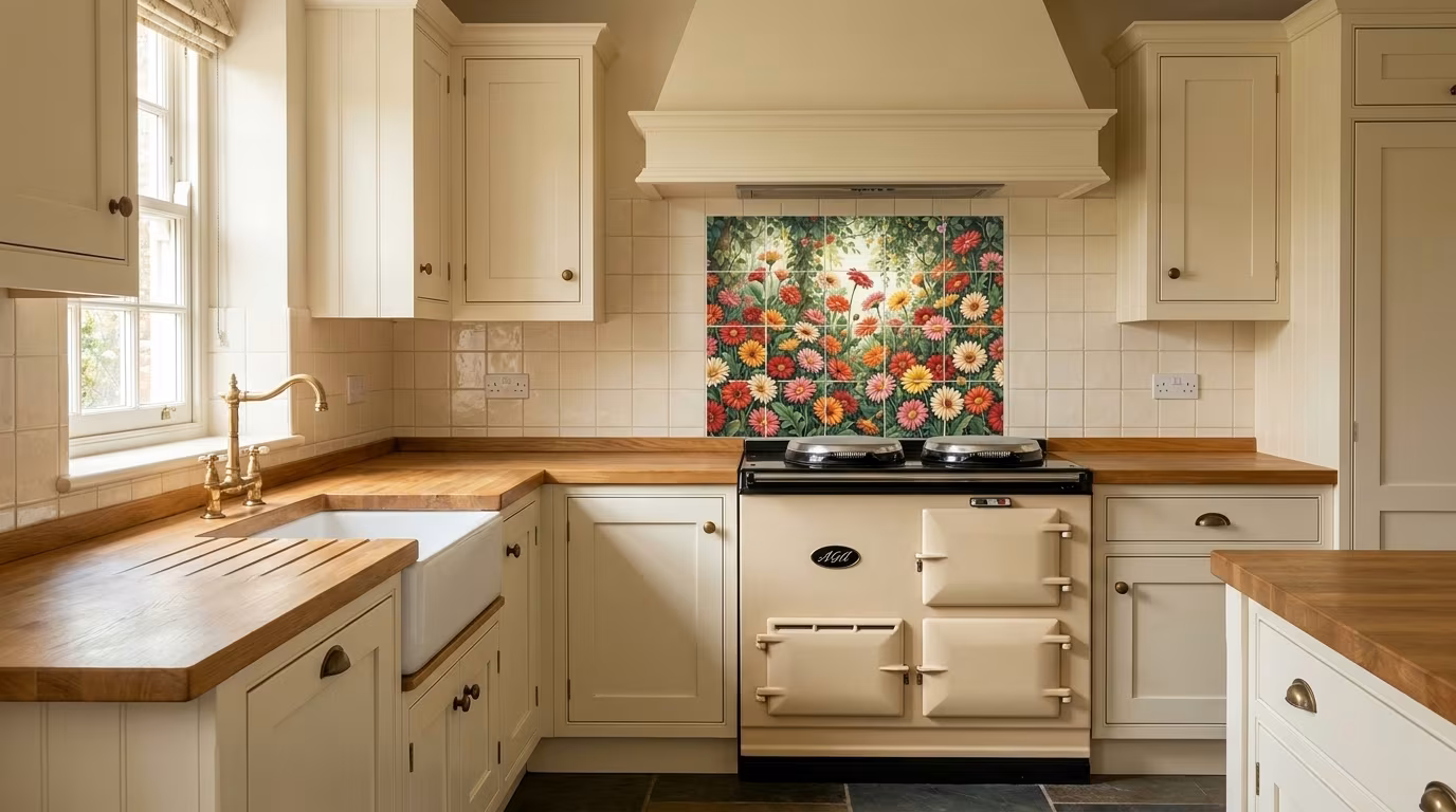 Gerber Daisies I - Tile Mural - Image 2
