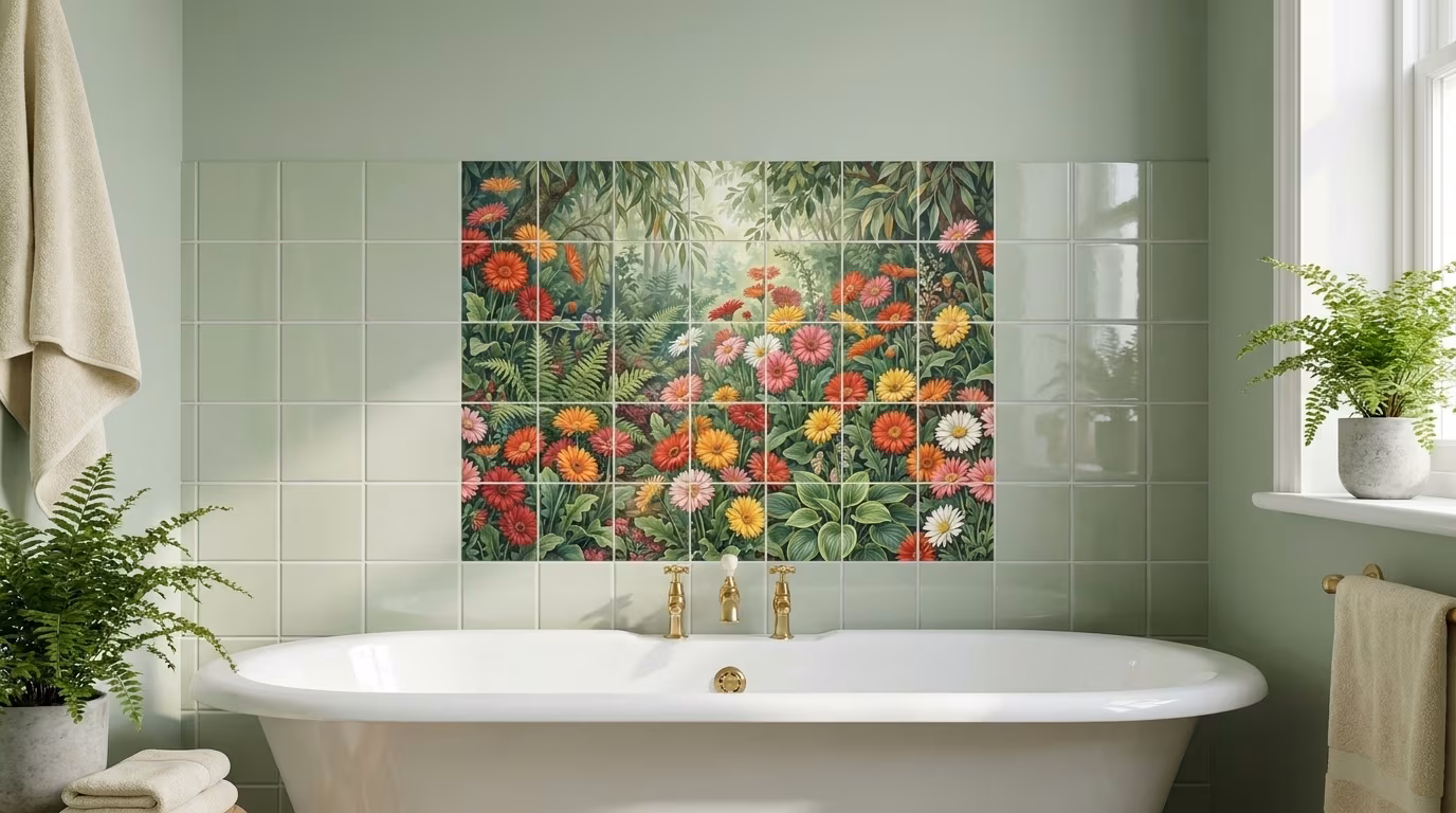 Gerber Daisies II - Tile Mural - Image 2