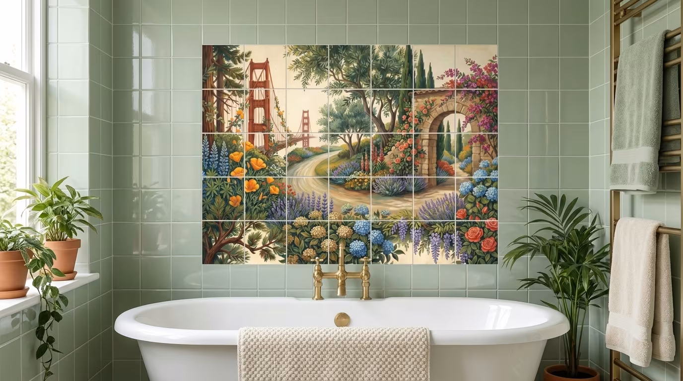 Golden Gate To Umbria - Tile Mural - Image 2