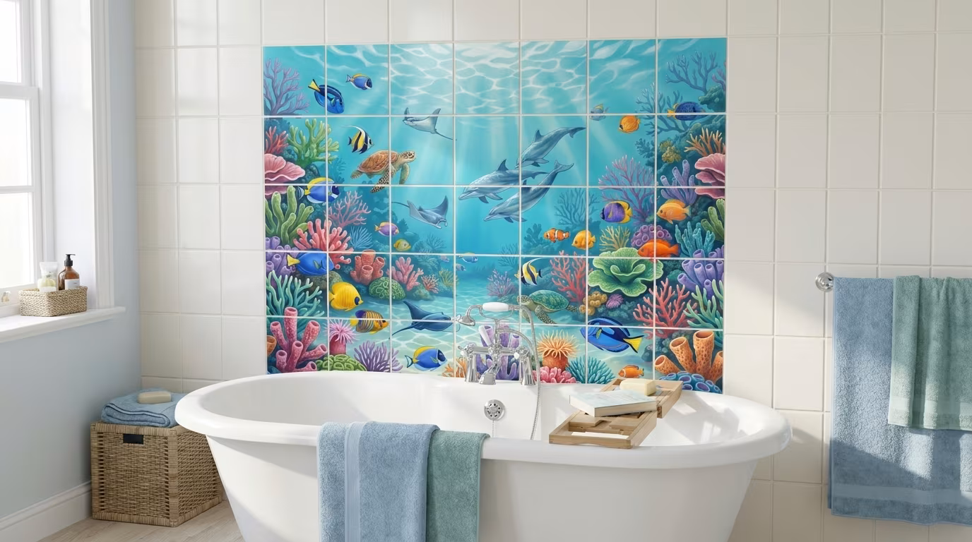 Hangin Out tile mural