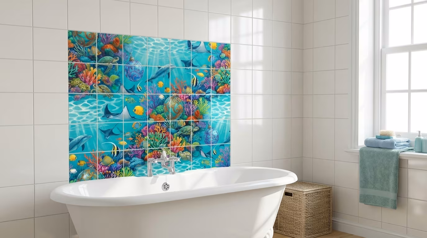 Having A Ball 2 - Tile Mural - Image 2