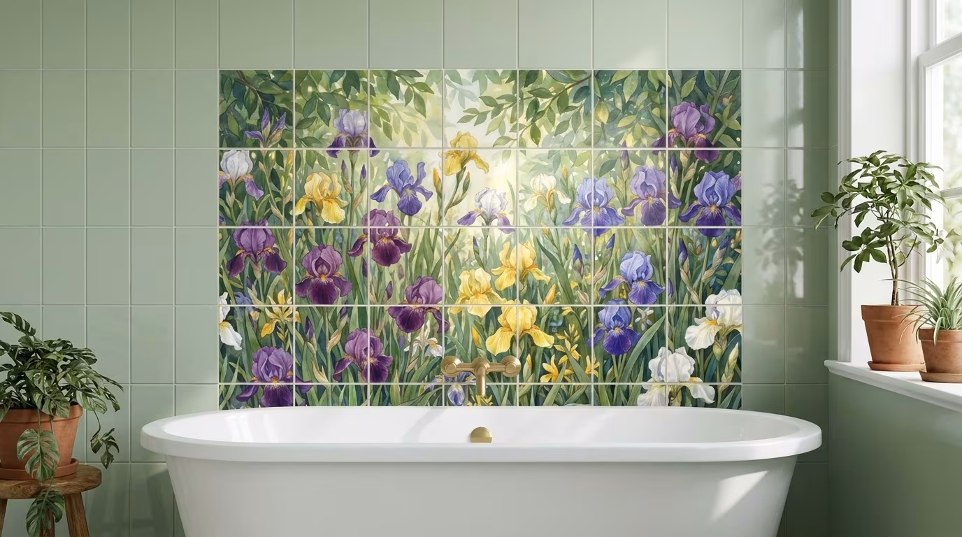 Irises - Tile Mural - Image 2