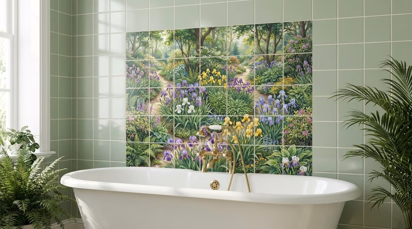 Irises VI - Tile Mural - Image 2