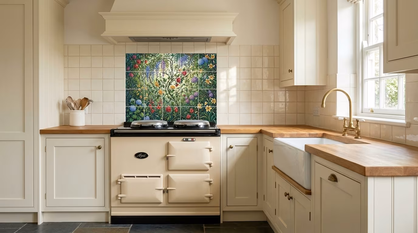 Iron Scroll II - Tile Mural - Image 2