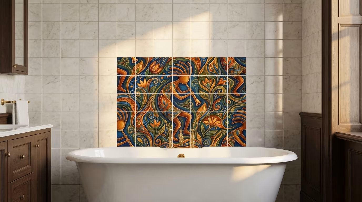 Kokopelli A Right - Tile Mural - Image 2