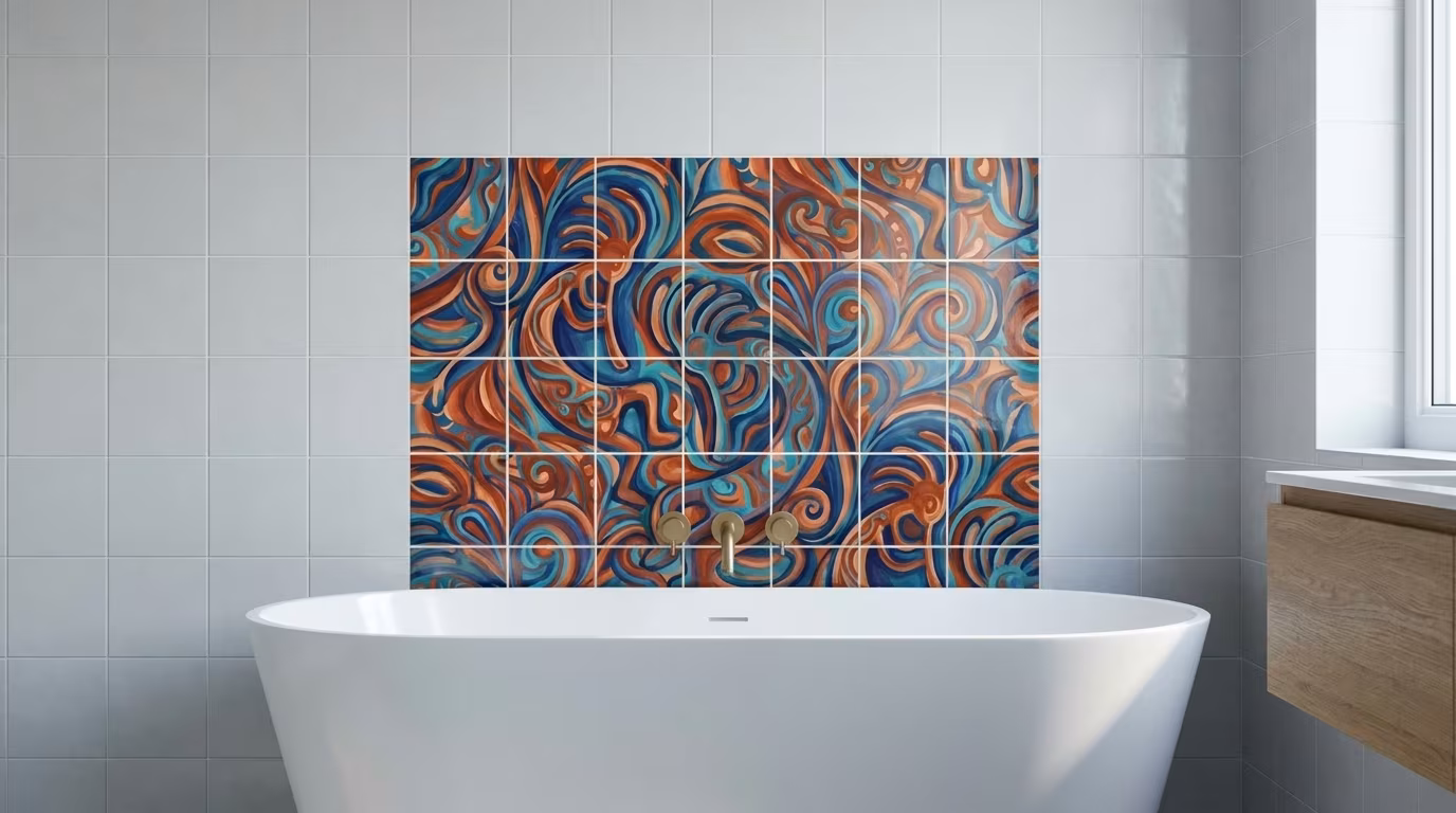 Kokopelli C Right - Tile Mural - Image 2