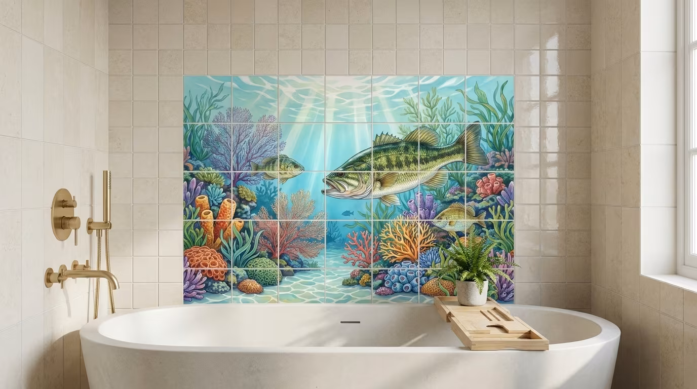 Largemouth Bass - Tile Mural - Image 2