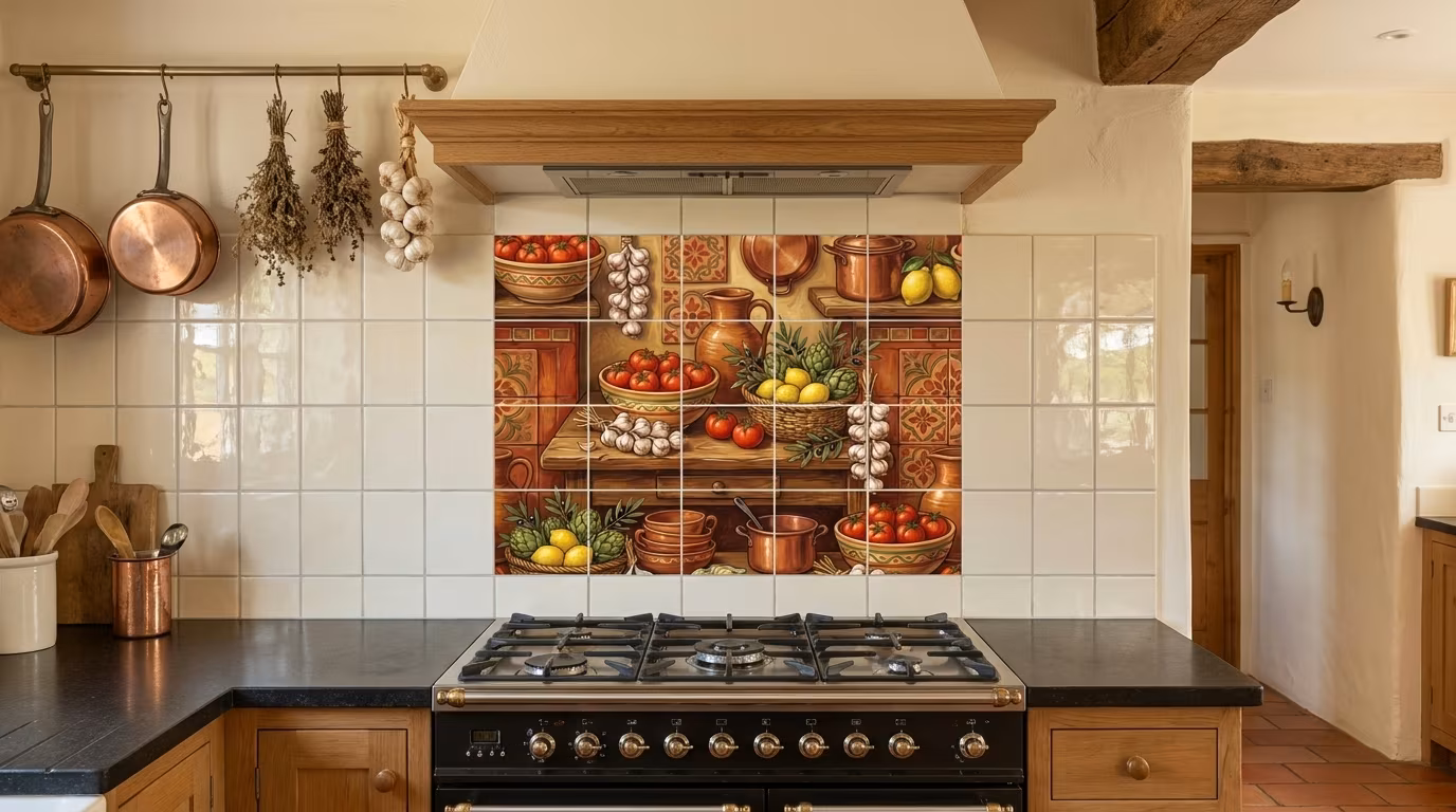 Laughter and Garlic - Porcelain Tile Mural - Image 2