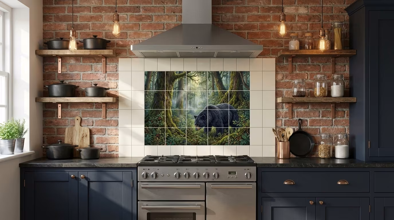 Lodge Black Bear 2 - Tile Mural - Image 2