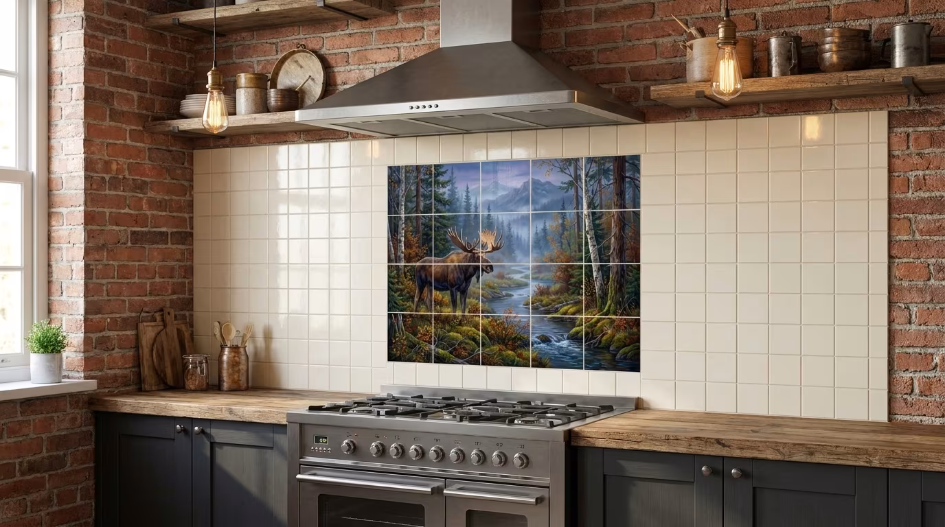 Lodge Moose 2 - Tile Mural - Image 2