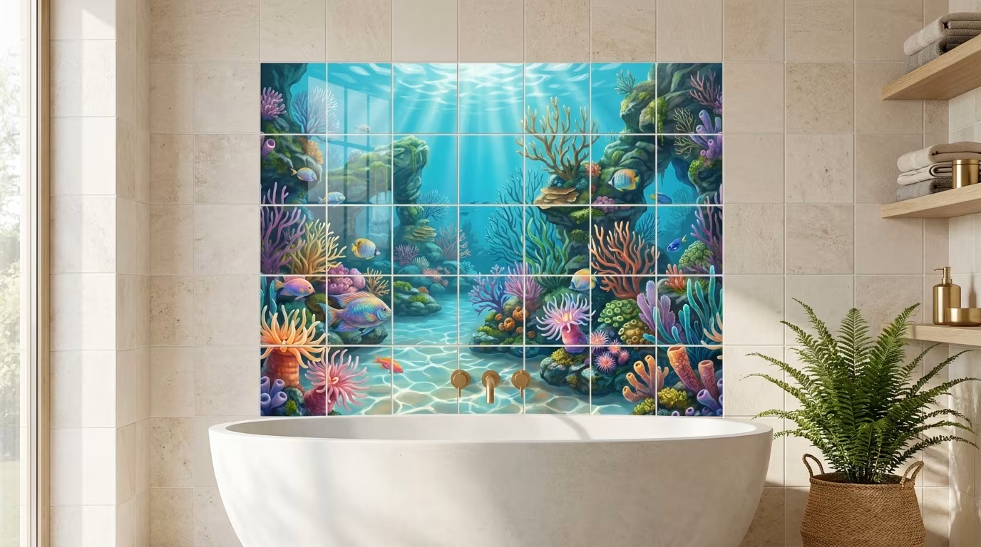 Magical Pond - Tile Mural - Image 2
