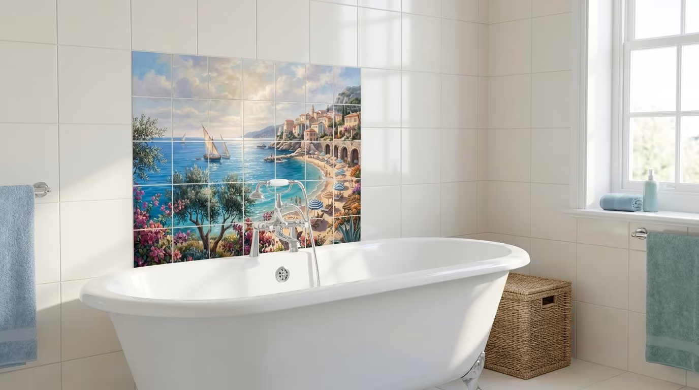 Mediterranean Beach Club 1 - Tile Mural - Image 2