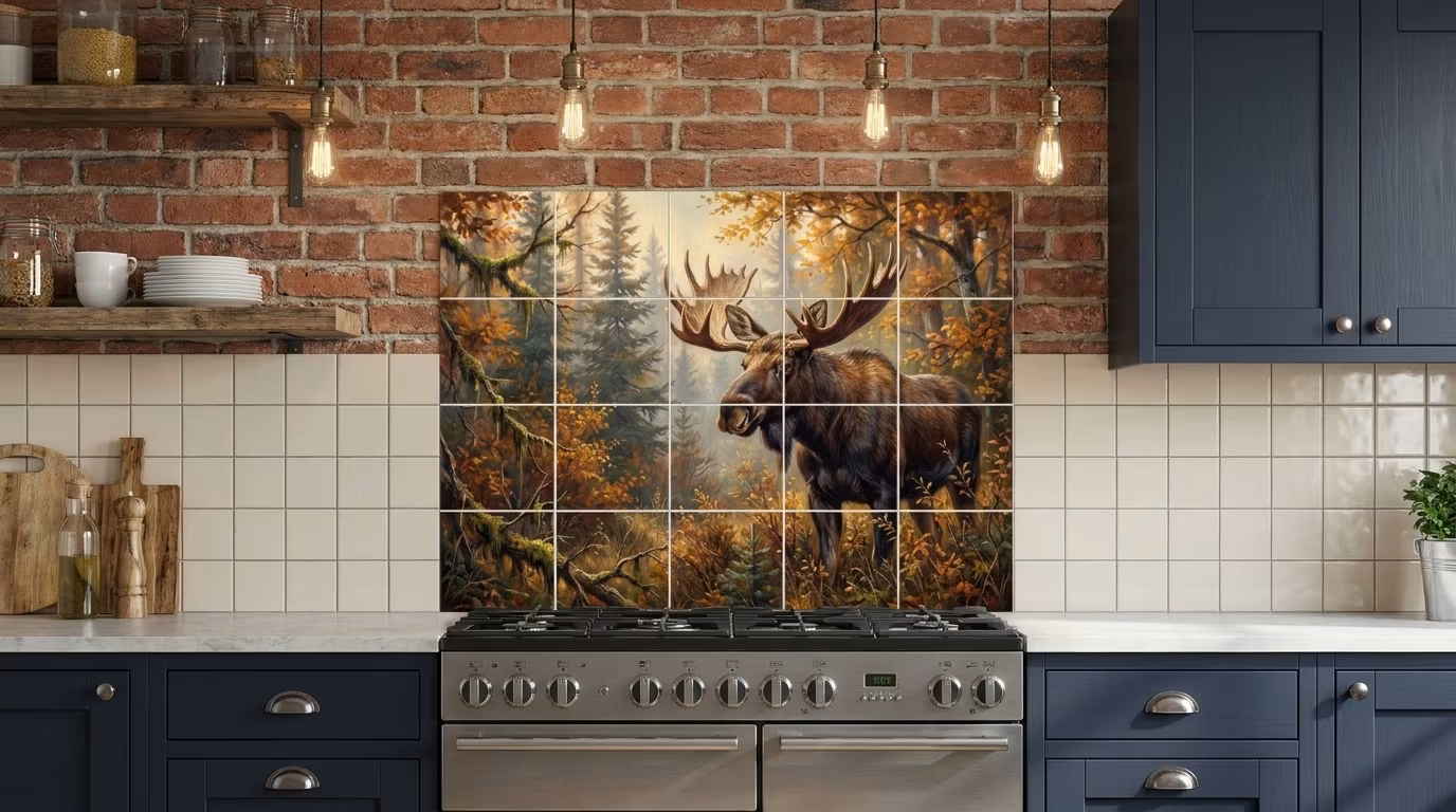 Moose Portrait - Tile Mural - Image 2