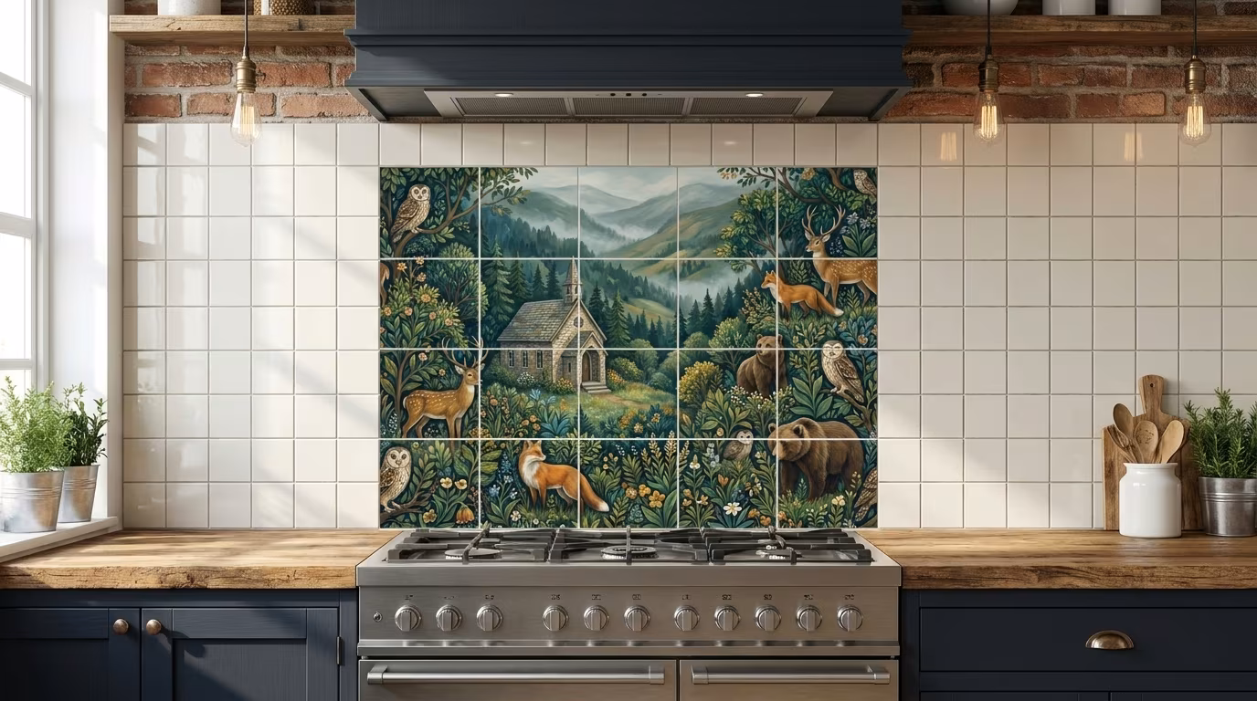 Mountain Chapel - Tile Mural - Image 2