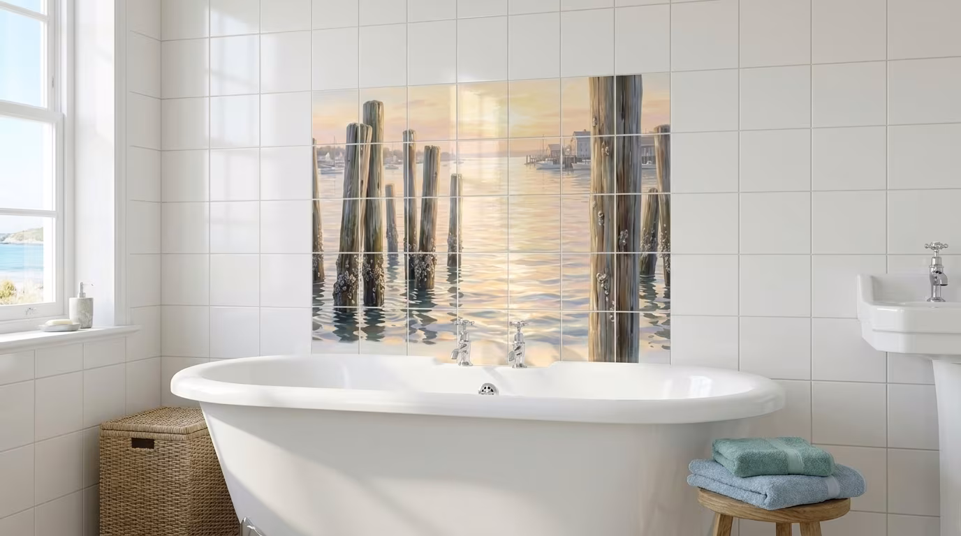 Naples Pilings I tile mural