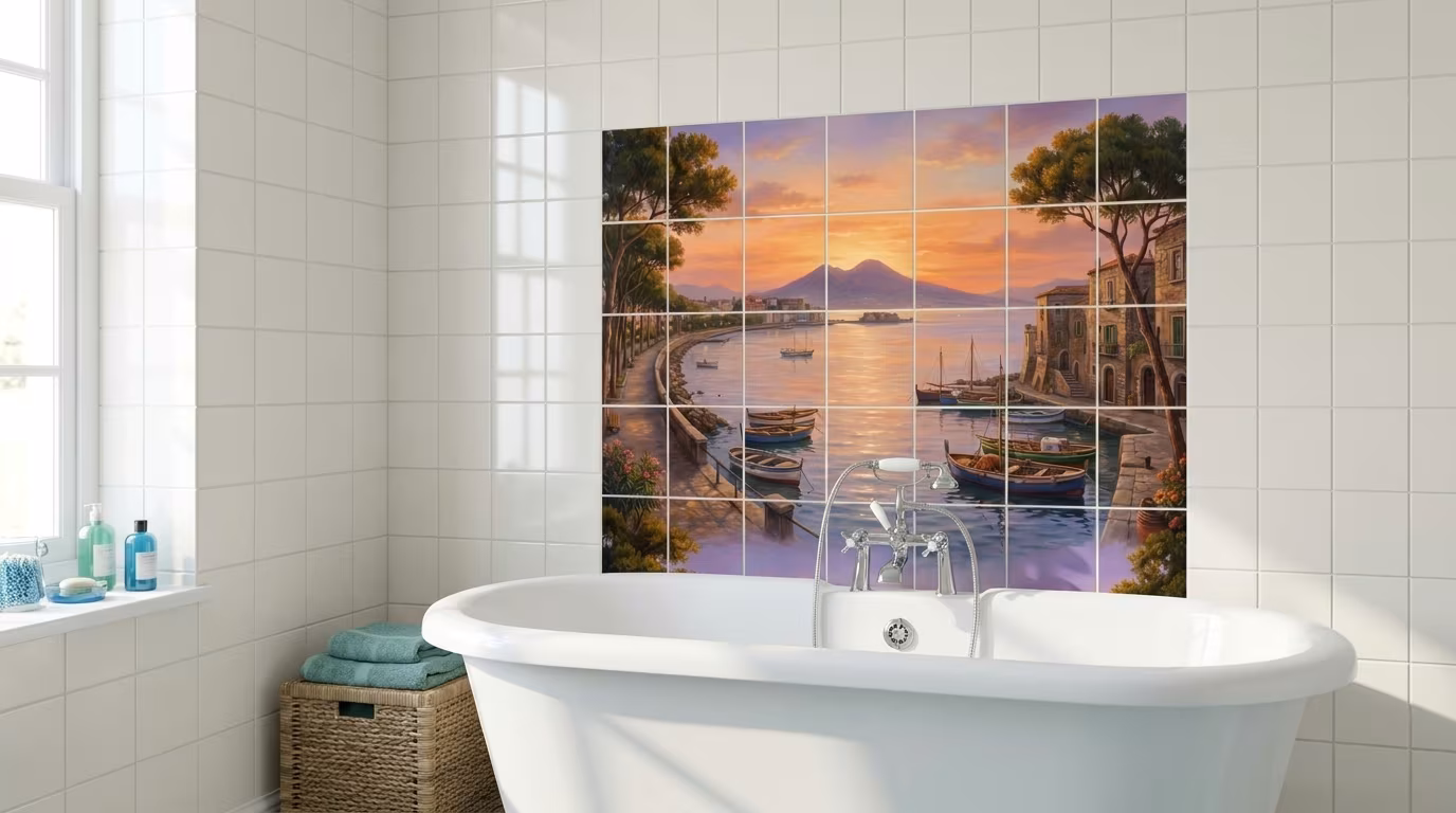 Naples Sunset tile mural