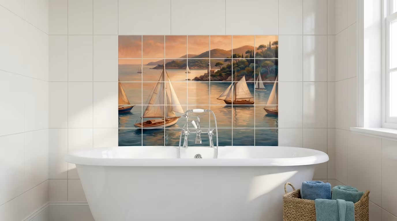 Nautique Sailing III - Tile Mural - Image 2