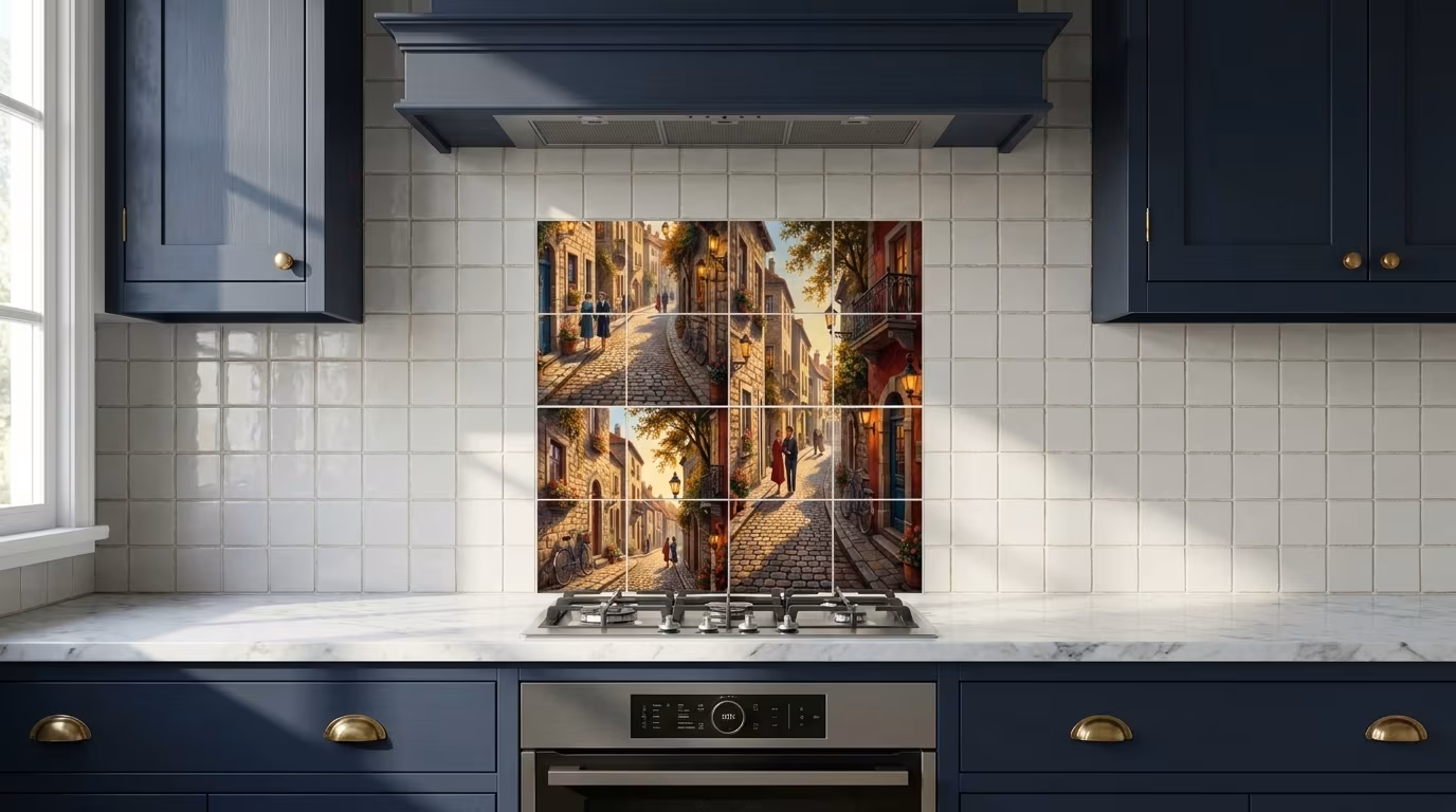 Night Stroll - Tile Mural - Image 2