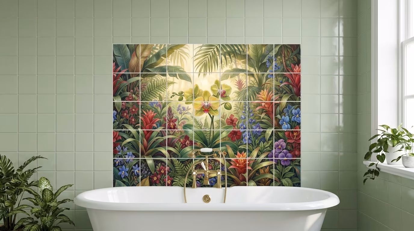 Orchid 1-Y - Tile Mural - Image 2