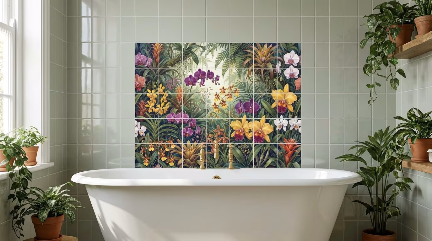 Orchid 2-Y - Tile Mural - Image 2