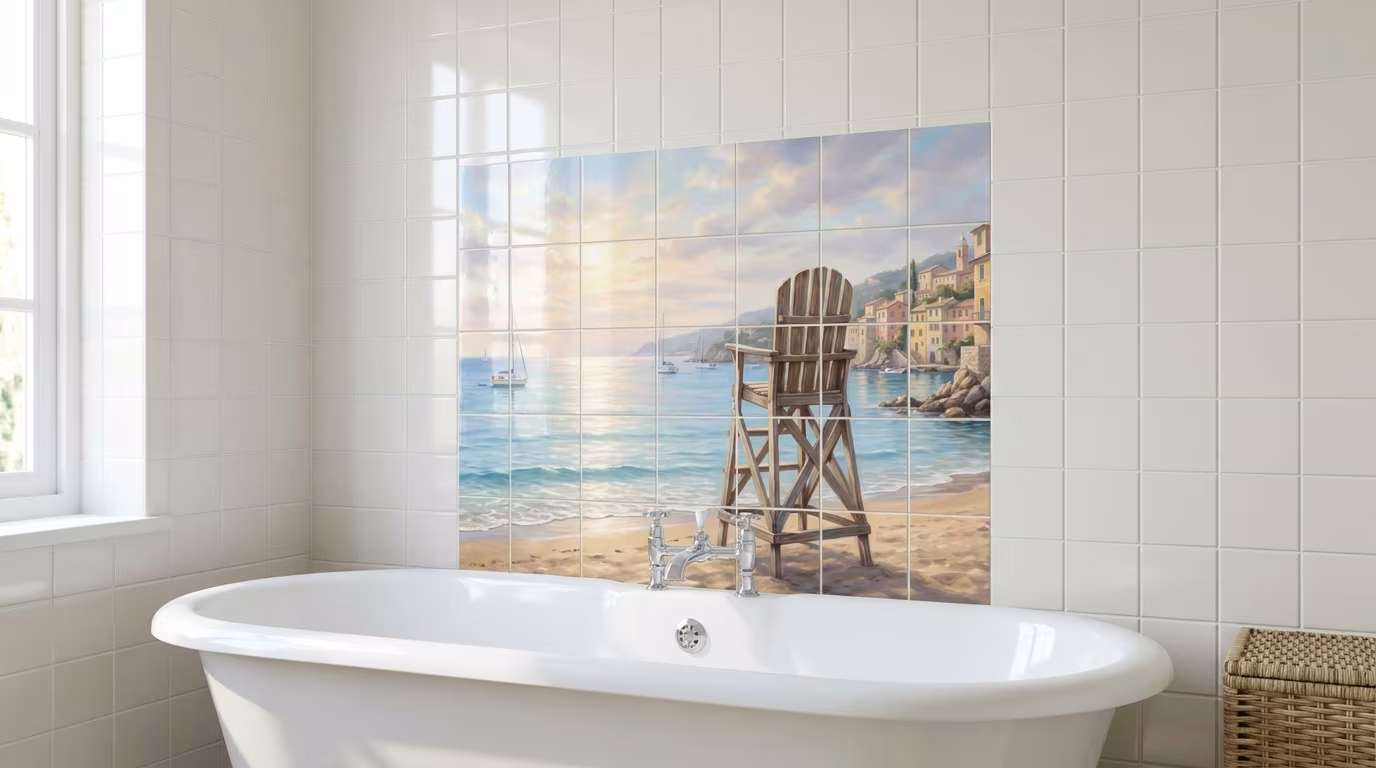 Portofino Lifeguard Chair - Tile Mural - Image 2