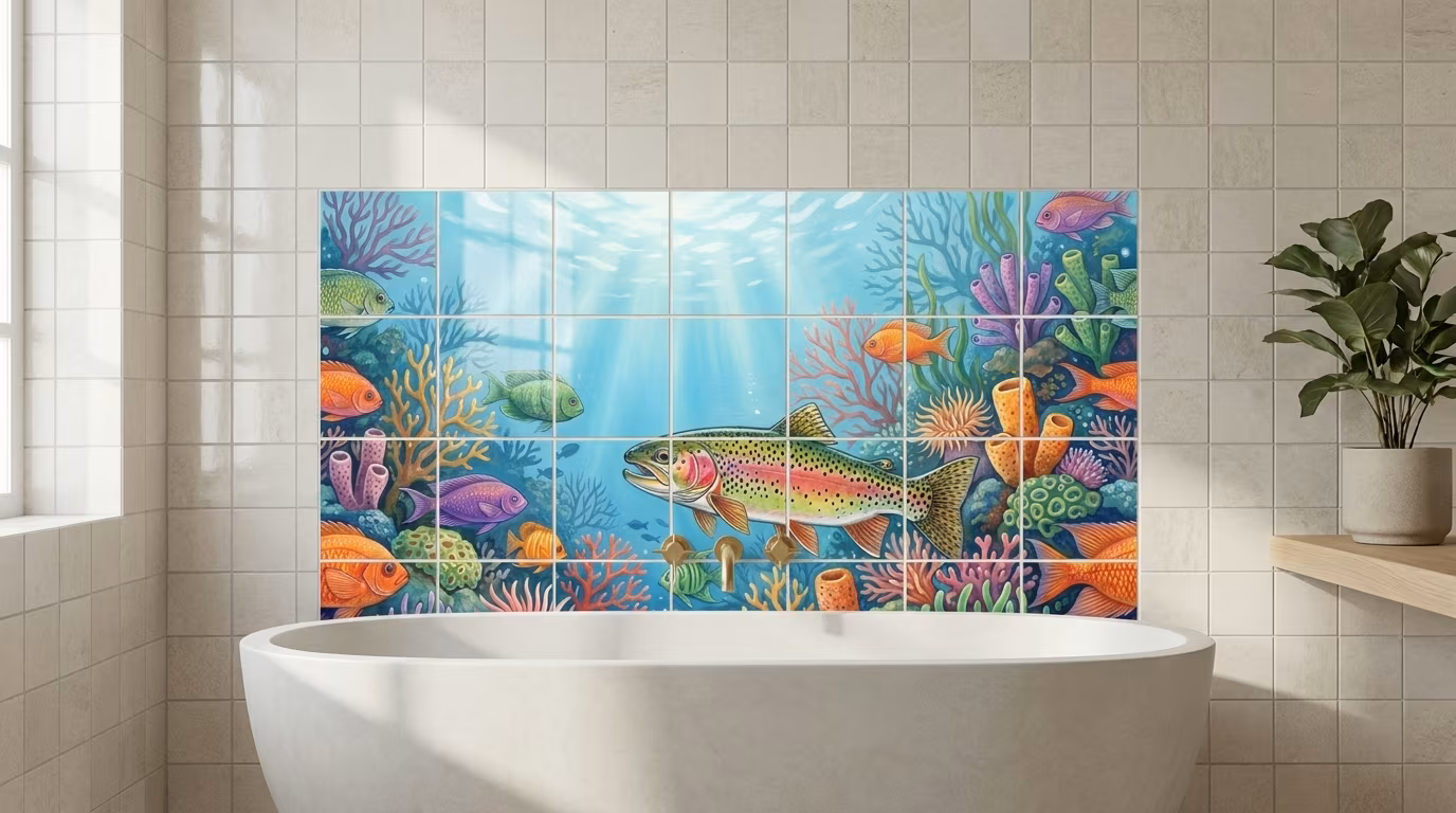 Rainbow Trout - Tile Mural - Image 2