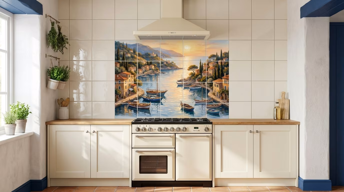 Riviera tile mural
