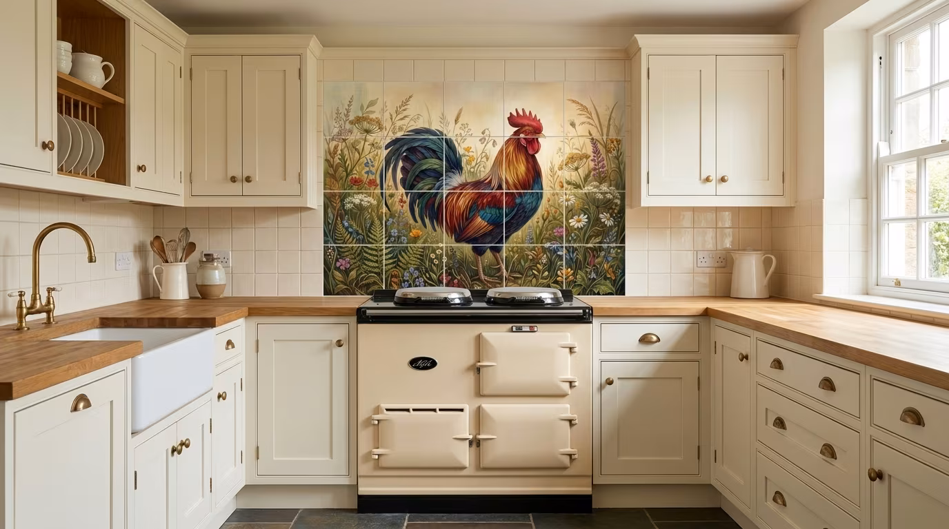 Rooster 5 - Tile Mural - Image 2