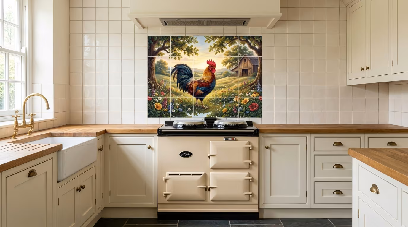Rooster III - Tile Mural - Image 2