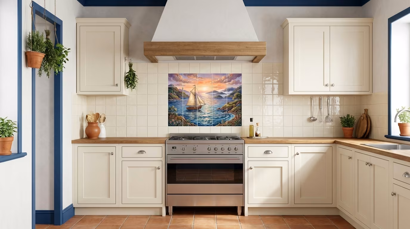 Sailboat - Tile Mural - Image 2