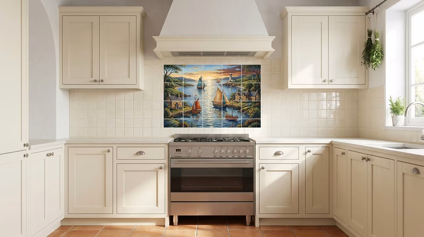 Sailing the Safe Harbor II - Tile Mural - Image 2