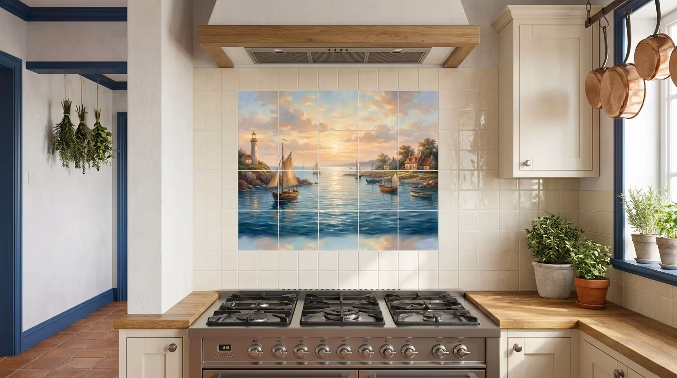 Sailing the Safe Harbor - Tile Mural - Image 2