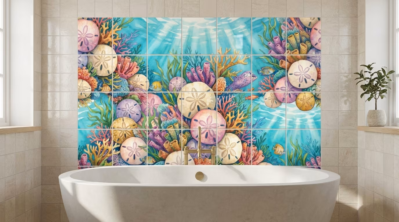 Sanddollar Collage - Tile Mural - Image 2