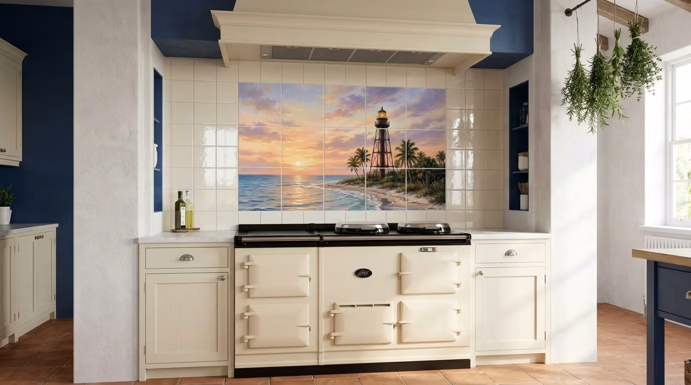 Sanibel Lighthouse tile mural