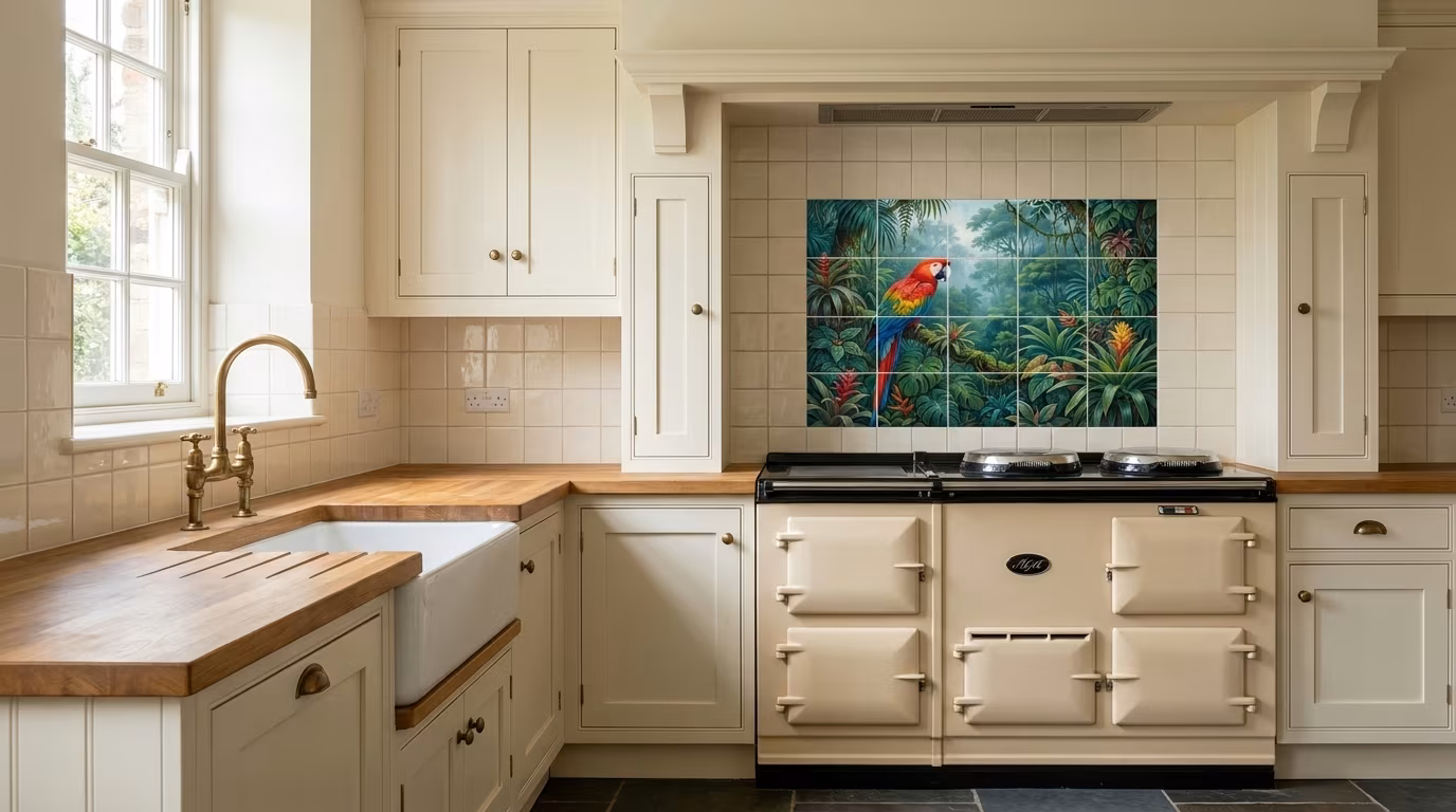 Scarlet Macaw 2 tile mural