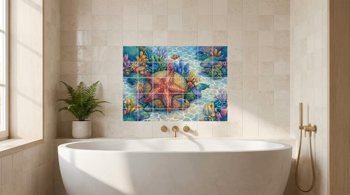 Sea Star 2 - Tile Mural - Image 2
