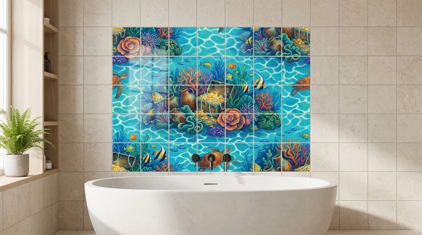 Sea Treasure IV - Tile Mural - Image 2