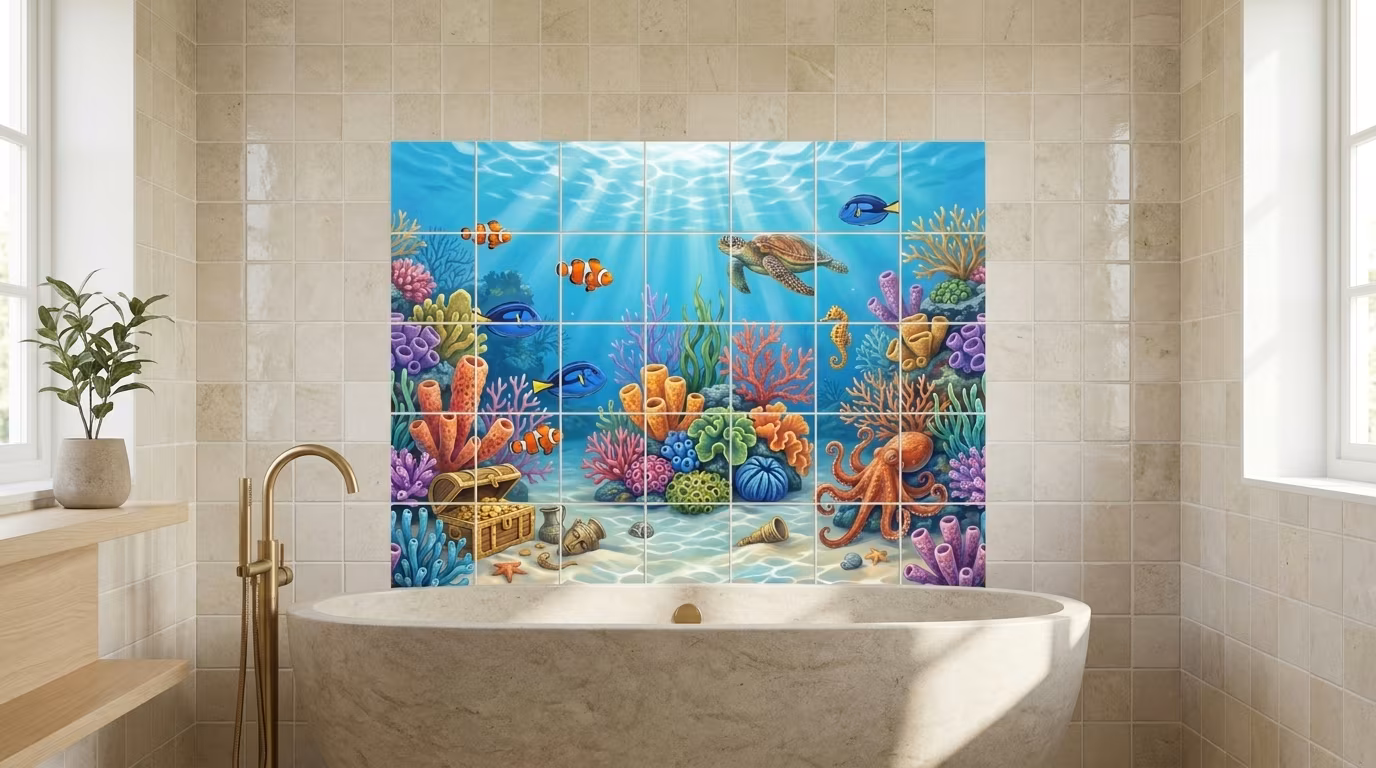 Sea Treasures II - Tile Mural - Image 2