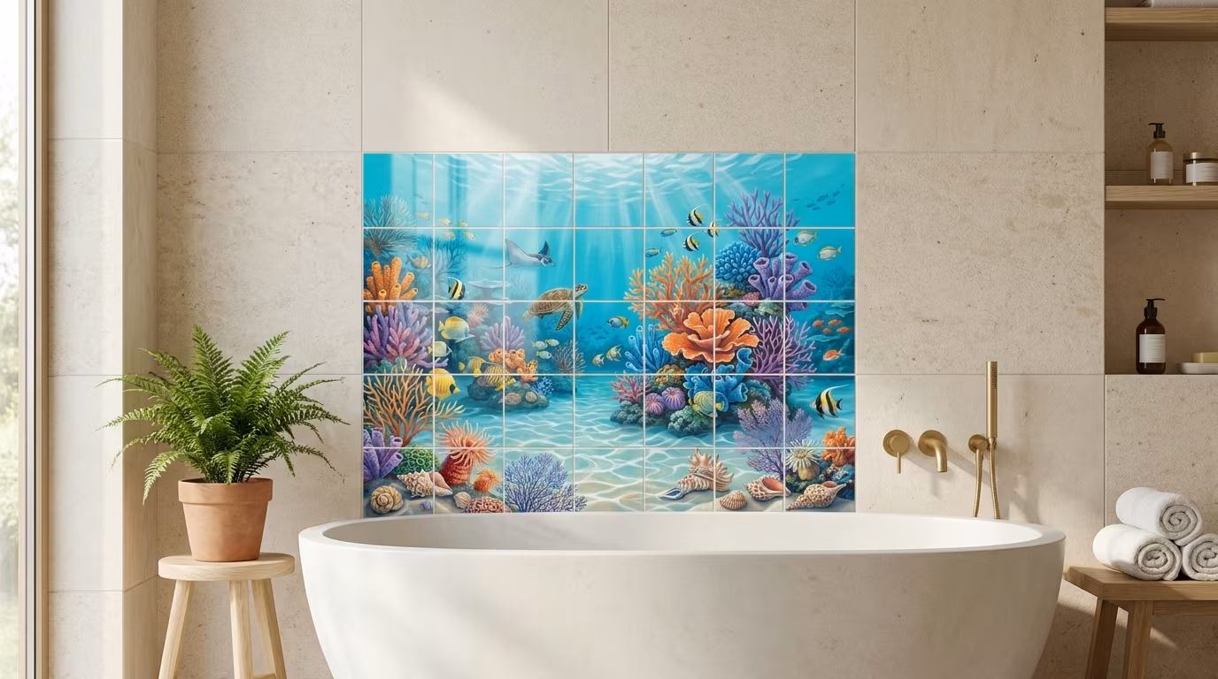Seashell Square 10 - Tile Mural - Image 2