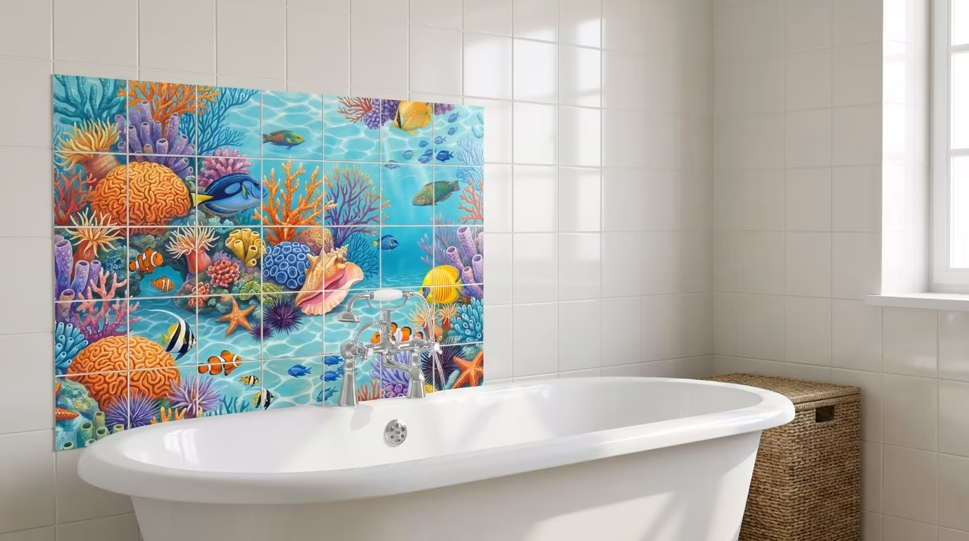 Seashell Square 3 - Tile Mural - Image 2