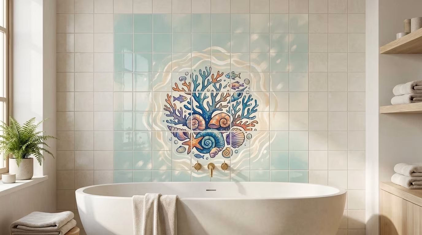 Seashell Square 4 - Accent Tile - Image 2