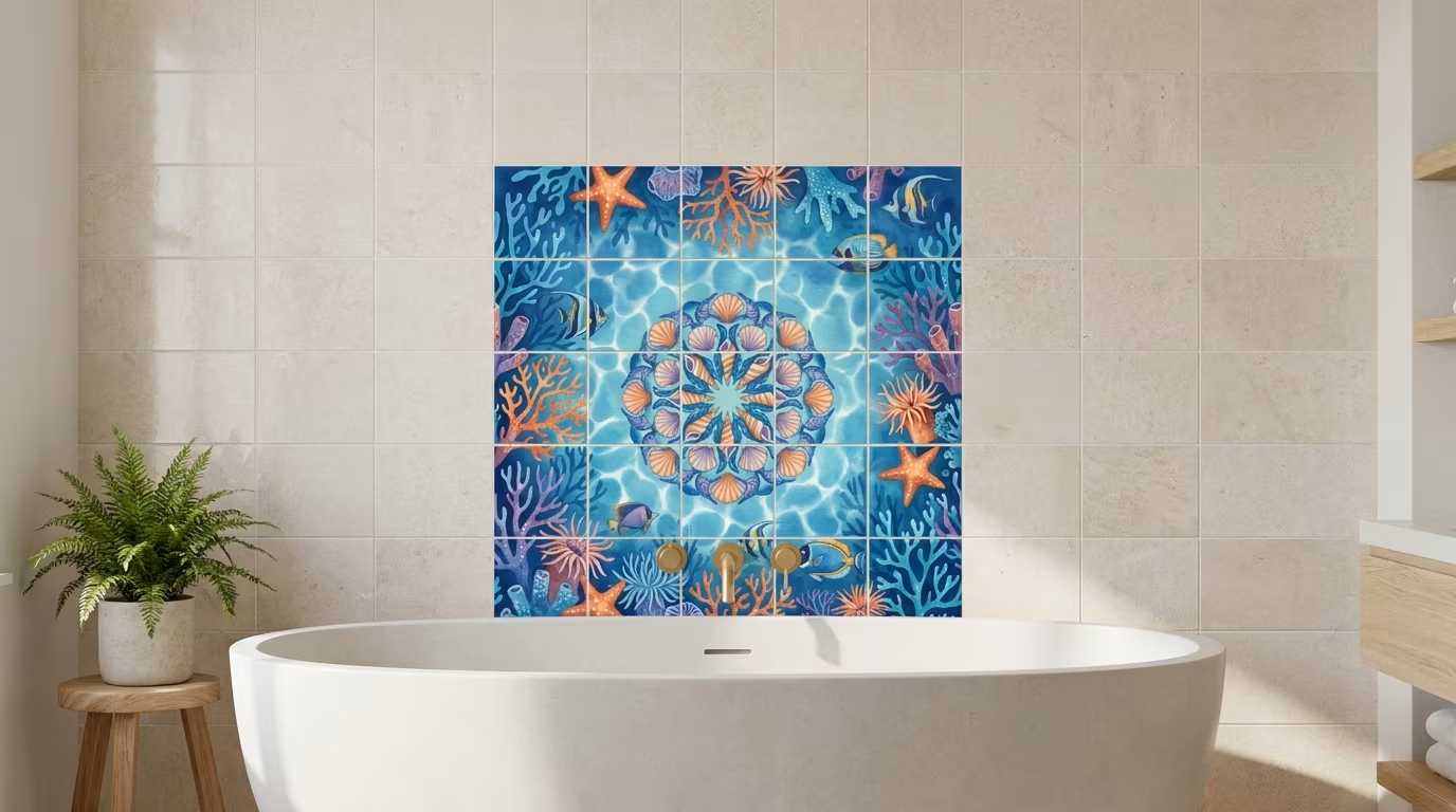 Seashell Square 6 - Accent Tile - Image 2